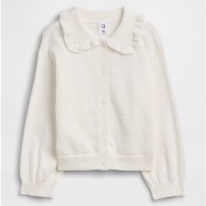 babyGap Cream Ruffle Collared Cardigan